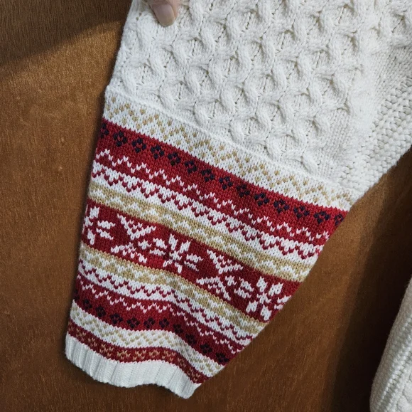 Coldwater Creek Christmas Sweater Ivory With Red Accents Size 3 XL - Picture 3 of 9